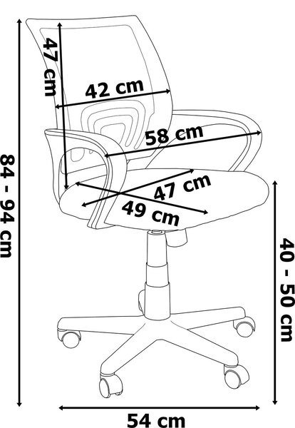 Otočná kancelářská židle BIANCO – bílo-černá