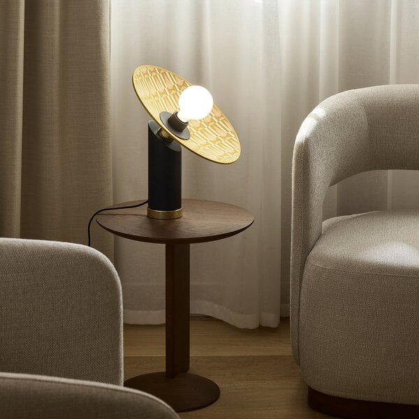 Stolní lampa MARKET SET, Gatsby, Béžová, Obývací pokoj, Tkanina / Textil, Design