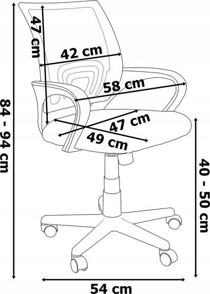 Otočná kancelářská židle BIANCO – bílo-černá