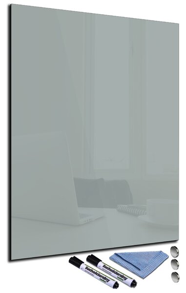 Glasdekor Magnetická skleněná tabule 60x90cm hliníková šedá