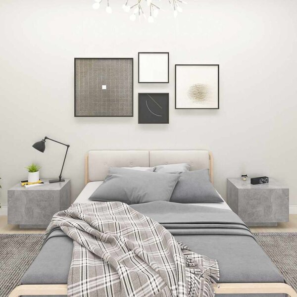 Noční stolek betonově šedý 100 x 35 x 40 cm kompozitní dřevo 3082769