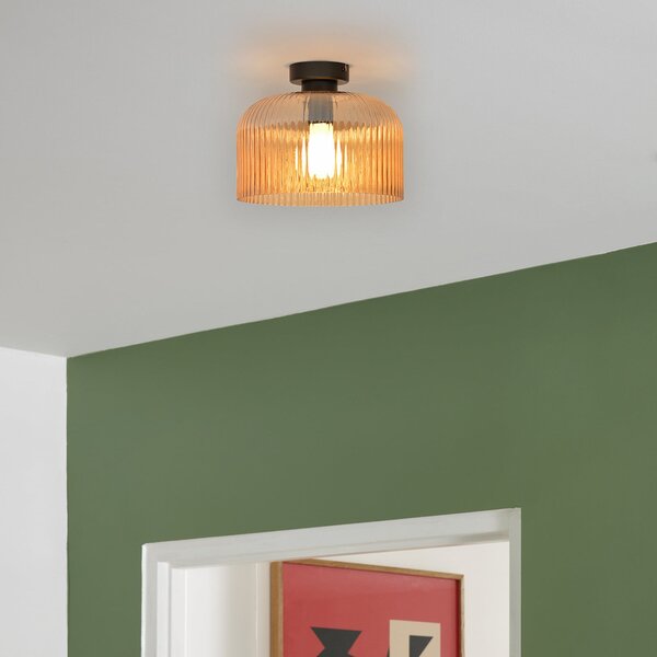 Stropní Lampa COREP, Luigi, stmívatelné, Hnědá / Rezavá, Obývací pokoj, Sklo, Moderní