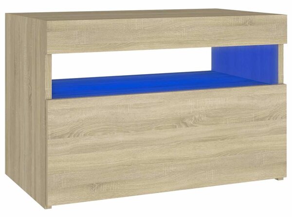 Noční stolek LED osvětlení dub sonoma 60x35x40 kompozitní dřevo 3082780