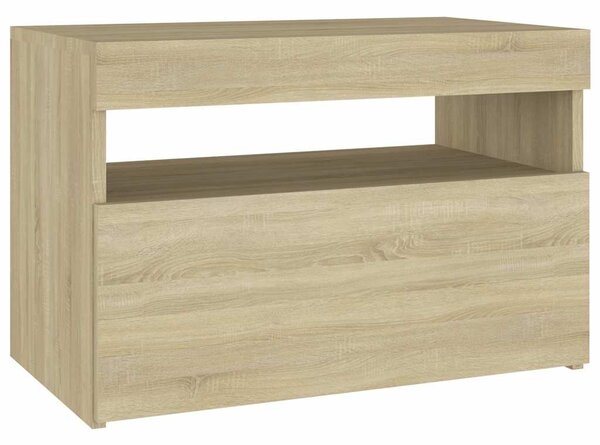 Noční stolek LED osvětlení dub sonoma 60x35x40 kompozitní dřevo 3082780