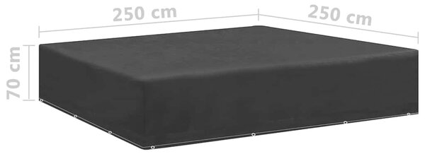 Plachty na zahradní nábytek 2 ks 12 oček 250 x 250 x 70 cm 3082837