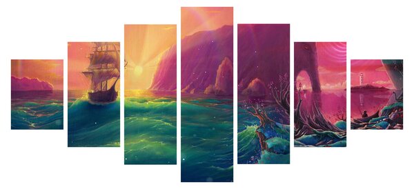 Obraz - Olejomalba, Plavba do fantastické říše (210x100 cm)
