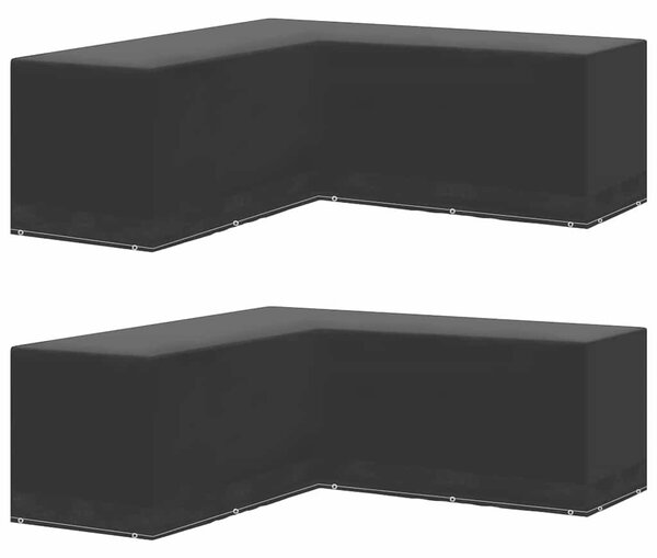 Plachty na zahradní nábytek 2 ks tvar L 12 oček 250x250x90 cm 3082835