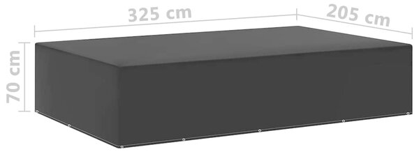 Plachty na zahradní nábytek 2 ks 12 oček 325 x 205 x 70 cm 3082838