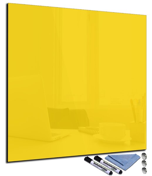 Glasdekor Magnetická skleněná tabule 65x65cm tmavá žlutá