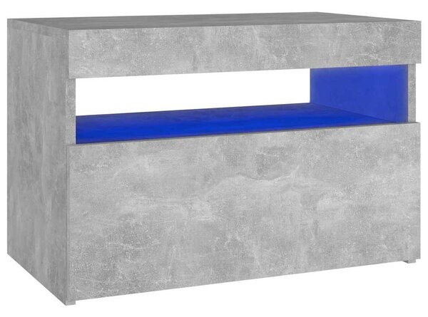 Noční stolek s LED osvětlením betonově šedý 60 x 35 x 40 cm 3082782