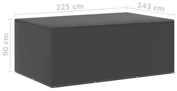 Plachty na zahradní nábytek 2 ks 7 oček 225 x 143 x 90 cm 3082841
