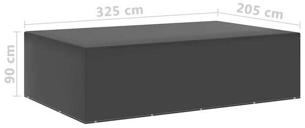 Plachty na zahradní nábytek 2 ks 12 oček 325 x 205 x 90 cm 3082842