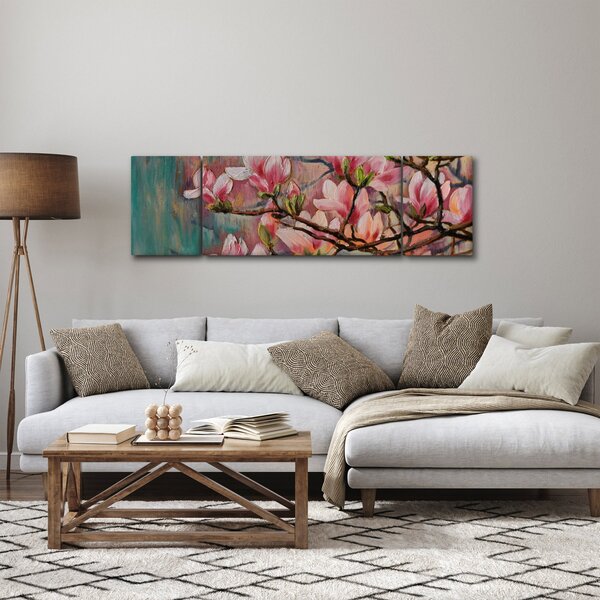 Obraz - Olejomalba, Rozkvetlá sakura (170x50 cm)