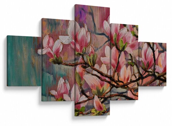 Obraz - Olejomalba, Rozkvetlá sakura (125x70 cm)