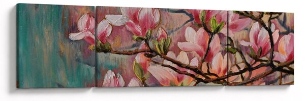 Obraz - Olejomalba, Rozkvetlá sakura (170x50 cm)
