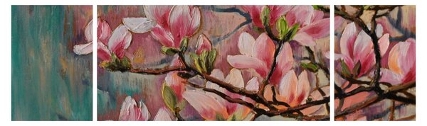 Obraz - Olejomalba, Rozkvetlá sakura (170x50 cm)