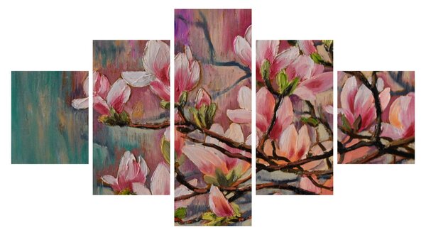 Obraz - Olejomalba, Rozkvetlá sakura (125x70 cm)