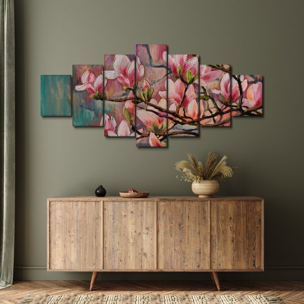 Obraz - Olejomalba, Rozkvetlá sakura (210x100 cm)