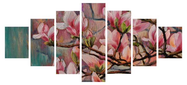 Obraz - Olejomalba, Rozkvetlá sakura (210x100 cm)