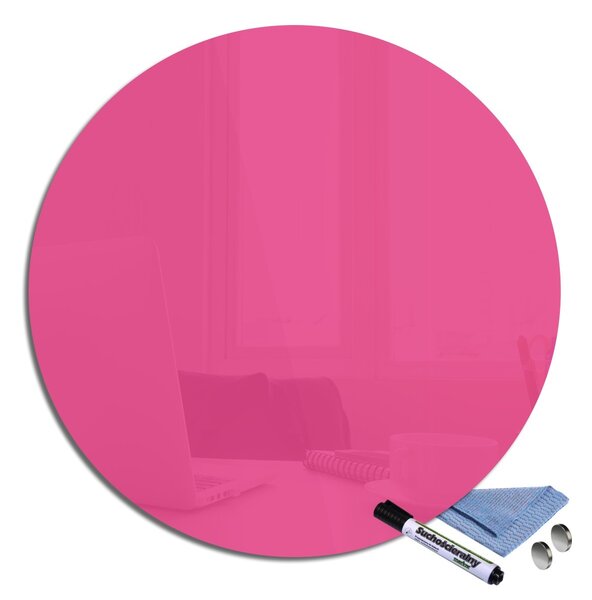Glasdekor Magnetická skleněná tabule pr.40cm růžová