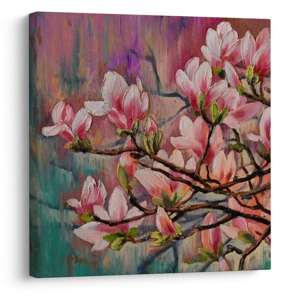 Obraz - Olejomalba, Rozkvetlá sakura (30x30 cm)