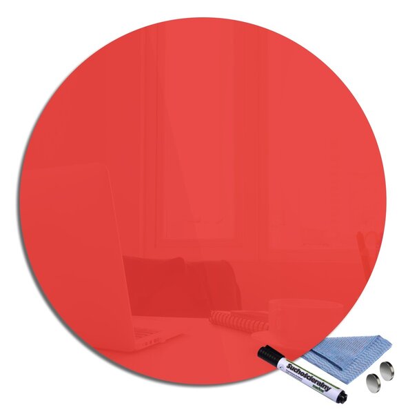 Glasdekor Magnetická skleněná tabule pr.40cm červená