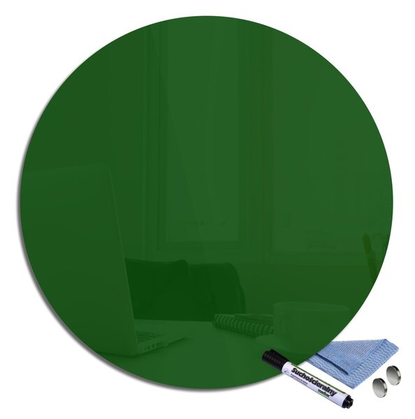 Glasdekor Magnetická skleněná tabule kulatá pr.30cm tmavě zelená