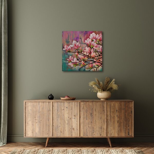 Obraz - Olejomalba, Rozkvetlá sakura (30x30 cm)