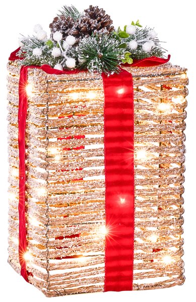 Sada 3 vánočních dekorací LED VAHTO 46/32/30 cm Vánoční dárky Hnědá