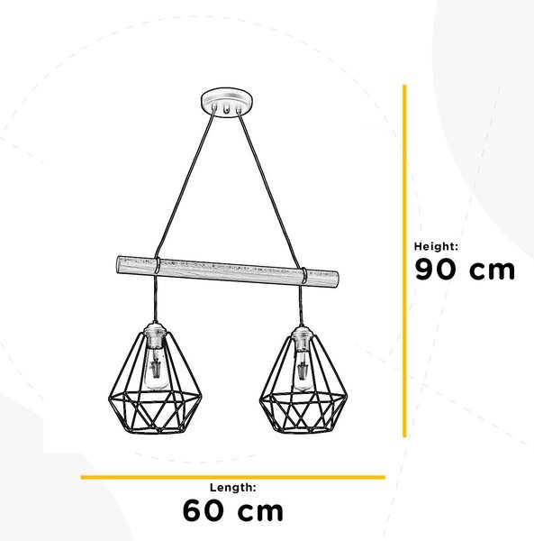 STROPNÍ ZÁVĚSNÉ SVÍTIDLO, 60/24/90 cm - Online Only svítidla, Online Only