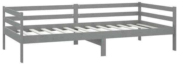 Válenda s matrací 90 x 200 cm šedá masivní borové dřevo 3083576