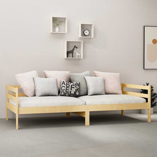 Válenda s matrací 90 x 200 cm masivní borové dřevo 3083574
