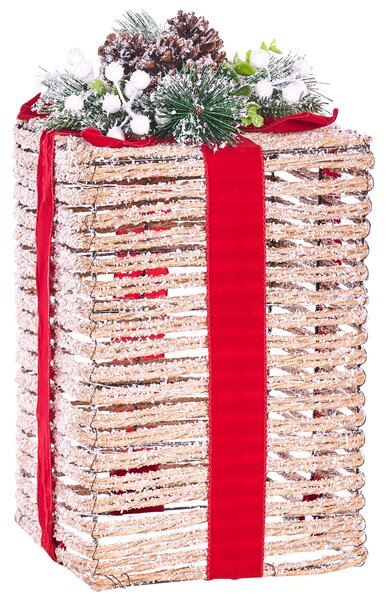Sada 3 vánočních dekorací LED VAHTO 46/32/30 cm Vánoční dárky Hnědá