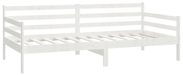 Denní postel s matrací 90 x 200 cm bílá masivní borové dřevo 3083600