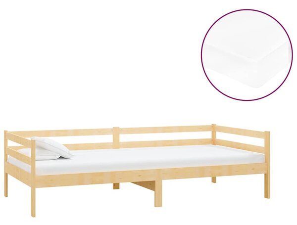 Válenda s matrací 90 x 200 cm masivní borové dřevo 3083574