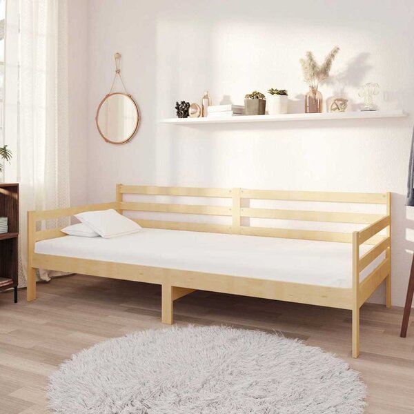 Válenda s matrací 90 x 200 cm masivní borové dřevo 3083599