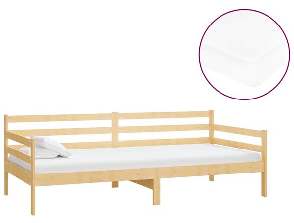 Válenda s matrací 90 x 200 cm masivní borové dřevo 3083599