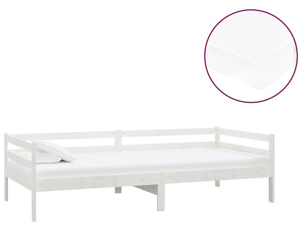 Válenda s matrací 90 x 200 cm bílá masivní borové dřevo 3083575