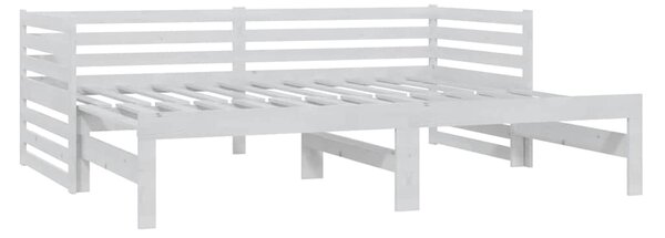 Výsuvná denní postel 2 × (90x200 cm) bílá masivní borové dřevo 3083670