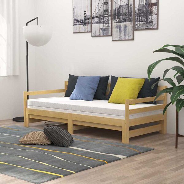 Výsuvná válenda 2× (90 x 200 cm) masivní borové dřevo 3083659