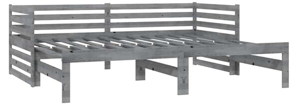 Výsuvná denní postel 2 × (90x200 cm) šedá masivní borové dřevo 3083671