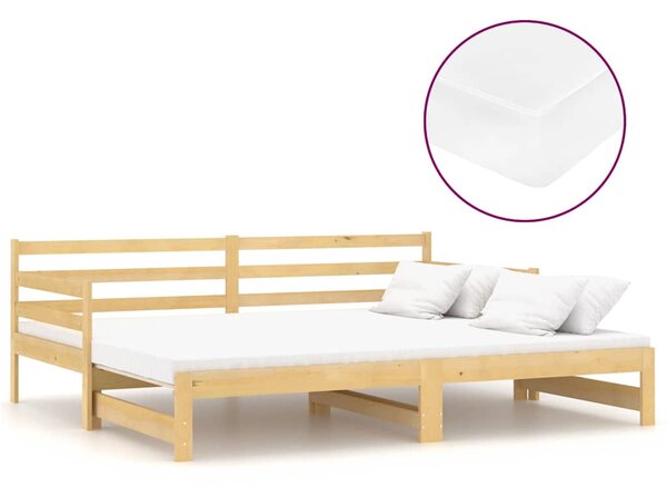 Výsuvná válenda 2× (90 x 200 cm) masivní borové dřevo 3083659