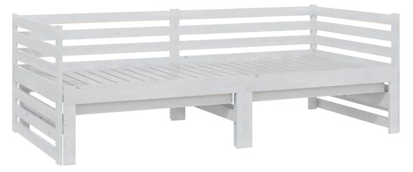 Výsuvná denní postel 2 × (90x200 cm) bílá masivní borové dřevo 3083670