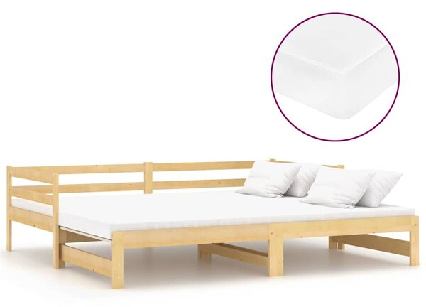 Výsuvná válenda 2× (90 x 200 cm) masivní borové dřevo 3083654