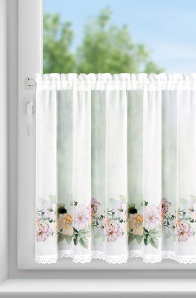 KRÁTKÁ ZÁCLONA NA PÁSCE FLOWERY 150X60 CM KVĚTY