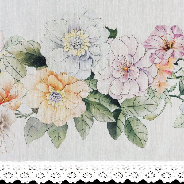 KRÁTKÁ ZÁCLONA NA PÁSCE FLOWERY 150X60 CM KVĚTY