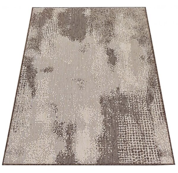 Makro Abra Kusový koberec sysalový oboustranný ZARA 10 Abstraktní hnědý Rozměr: 120x170 cm