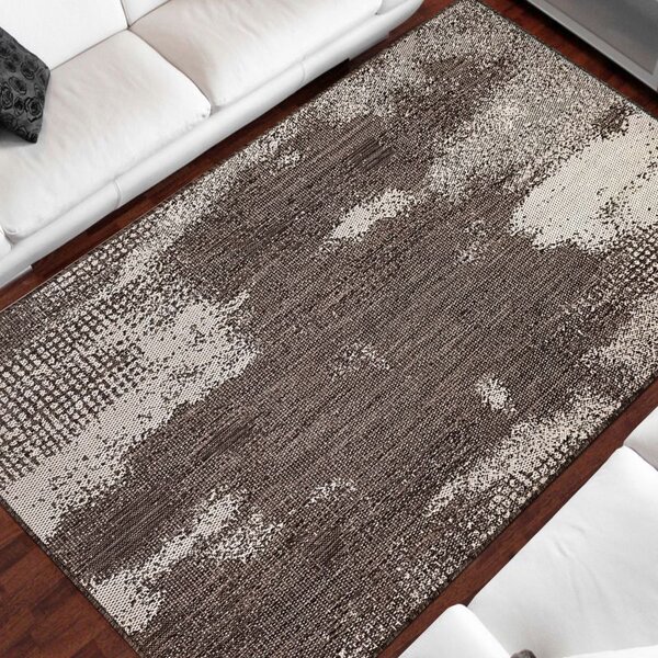 Makro Abra Kusový koberec sysalový oboustranný ZARA 10 Abstraktní hnědý Rozměr: 120x170 cm