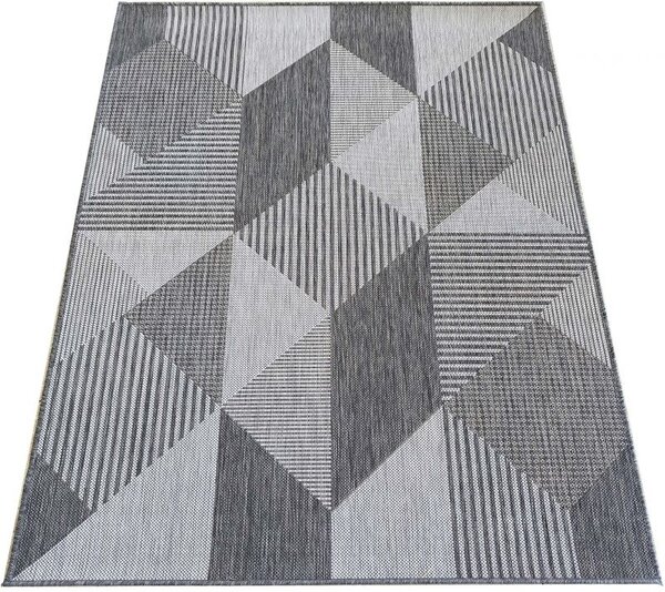 Makro Abra Kusový koberec sysalový oboustranný ZARA 16 geometrický šedý Rozměr: 80x150 cm