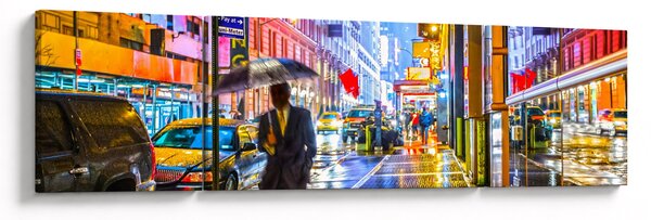 Obraz - Město v neonové záři (170x50 cm)